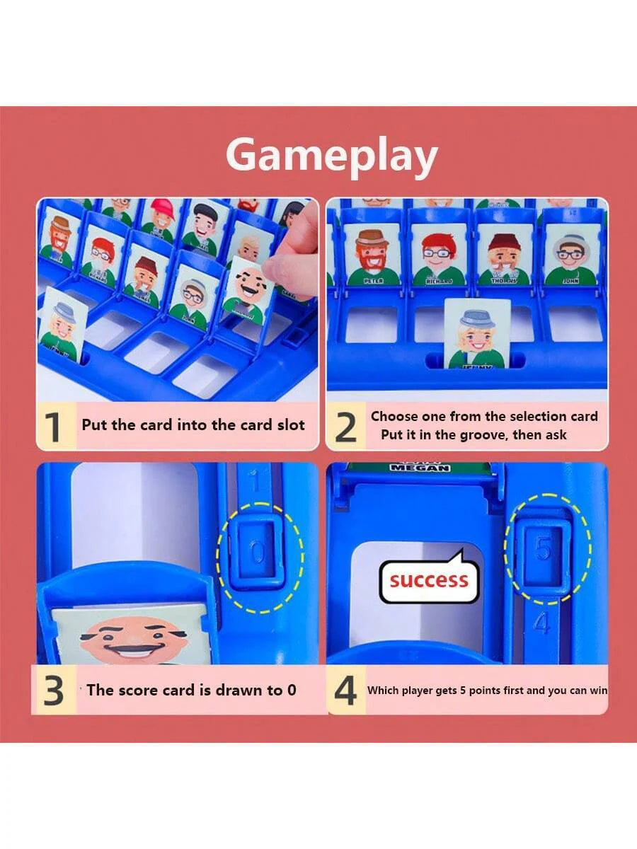 Jogo de Tabuleiro "Quem Sou Eu?" Brinquedos Educativos de Mesa Jogos de Adivinhação em 2 Jogadores Para Famílias Educação Infantil Brinquedos Educativos