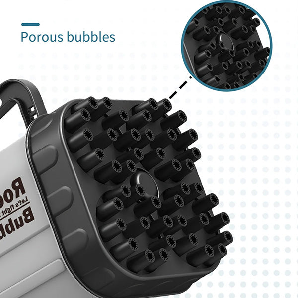 Pistola de bolhas com 69 furos e luzes LED coloridas