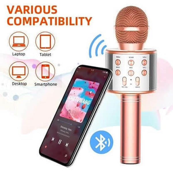 Microfone Bluetooth sem fios para Karaoke