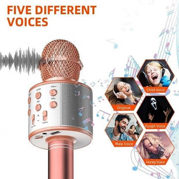 Microfone Bluetooth sem fios para Karaoke