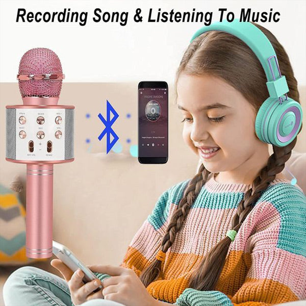 Microfone Bluetooth sem fios para Karaoke