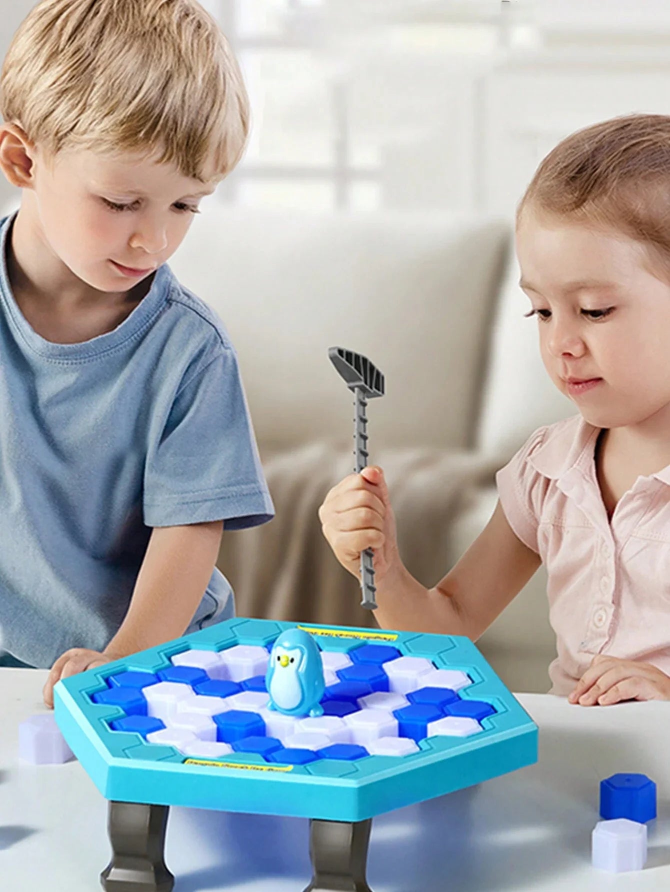1 Conjunto De Jogo Infantil De Quebrar Cubos De Gelo E Salvar Pequenos Pinguins