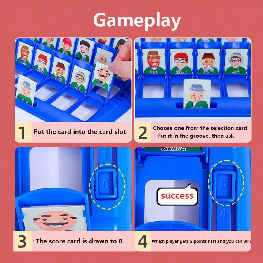 Jogo de Tabuleiro "Quem Sou Eu?" Brinquedos Educativos de Mesa Jogos de Adivinhação em 2 Jogadores Para Famílias Educação Infantil Brinquedos Educativos