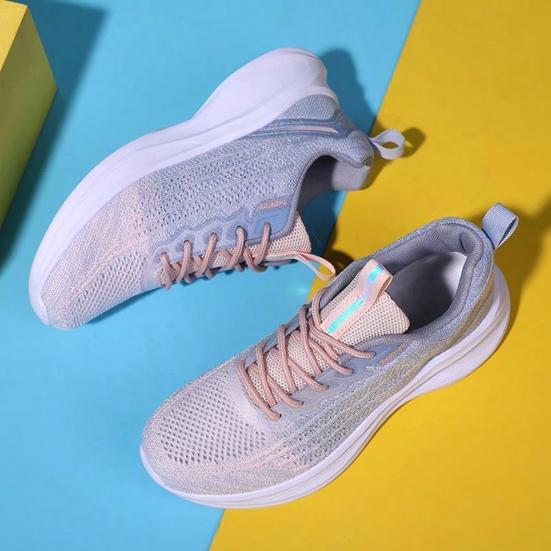 Tênis de Corrida Lace-Up Tecido Plus Size Feminino Esportes