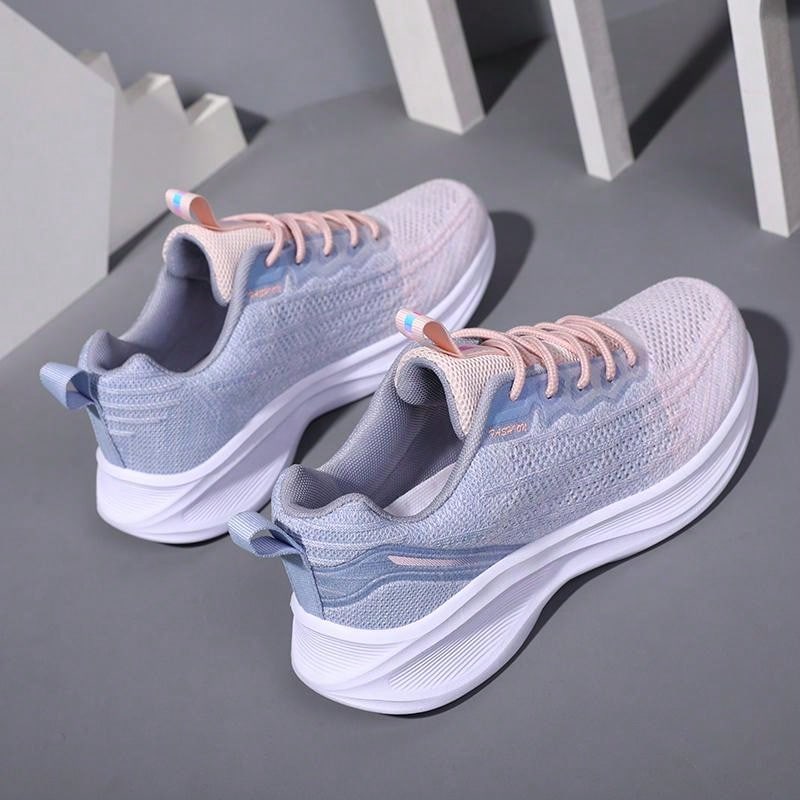 Tênis de Corrida Lace-Up Tecido Plus Size Feminino Esportes