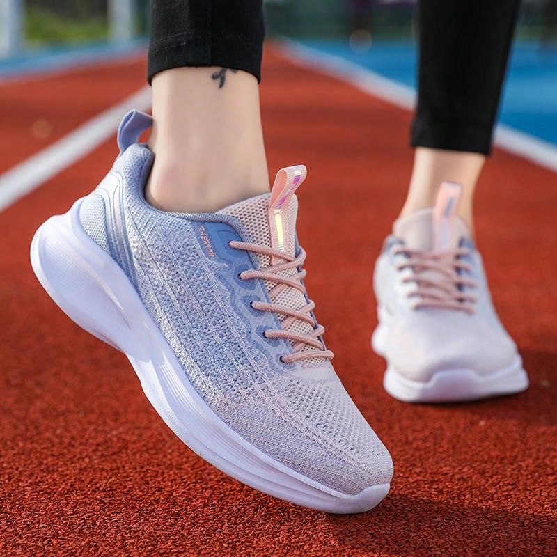 Tênis de Corrida Lace-Up Tecido Plus Size Feminino Esportes